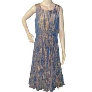 CACHET Dress Crinkle Taffeta Blue 8 EUC